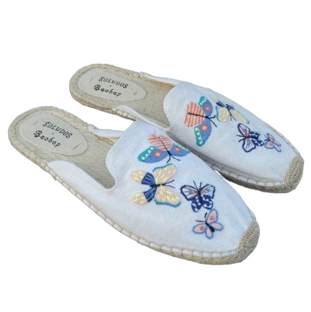New Soludos x Baobar Espadrilles butterfly flats shoes sz 8 5 mules